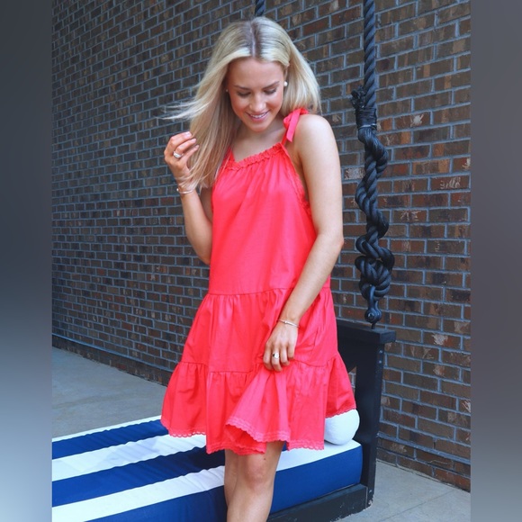 Pinkblush lace trim tiered dress nwot - Picture 5 of 6